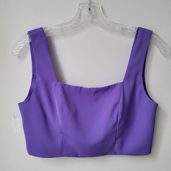 TAILORED Cropped Corset Top Purple Lilac Size Small* - Picture 3 of 6